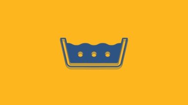 Blue Washing under 50 degrees celsius icon isolated on orange background. Temperature wash. 4K Video motion graphic animation.