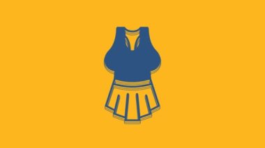 Blue Undershirt icon isolated on orange background. 4K Video motion graphic animation.