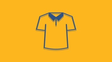 Blue Shirt icon isolated on orange background. 4K Video motion graphic animation.