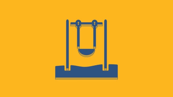 Blue Swing Kids Summer Games Playground Icon Isolated Orange Background — Vídeo de Stock