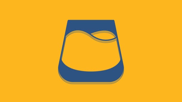 Blue Glass Whiskey Icon Isolated Orange Background Video Motion Graphic — Vídeo de stock