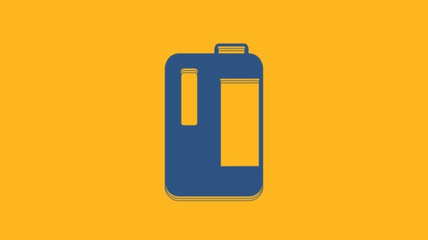 Blue Plastic Bottle Handle Milk Icon Isolated Orange Background Gallon — Vídeo de stock
