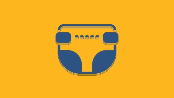 Blue Adult Diaper Icon Isolated Orange Background Video Motion Graphic — 图库视频影像