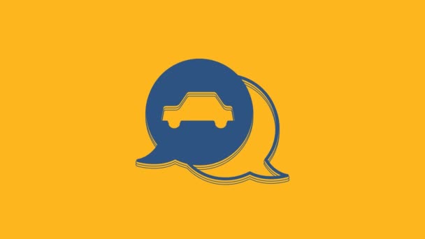 Blue Car Service Icon Isolated Orange Background Auto Mechanic Service — Wideo stockowe