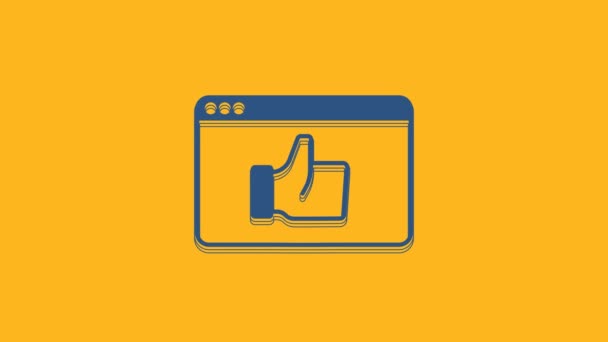 Blue Consumer Customer Product Rating Icon Isolated Orange Background Video — 图库视频影像