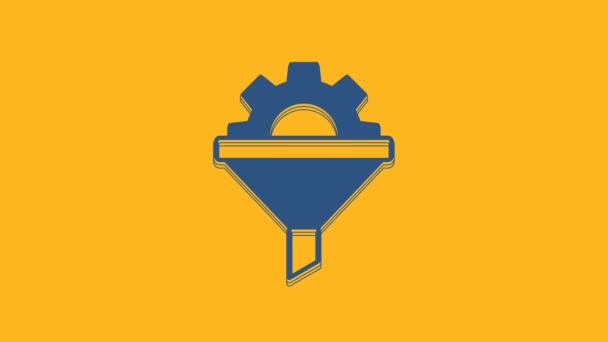 Blue Sales Funnel Arrows Marketing Startup Business Icon Isolated Orange — Wideo stockowe