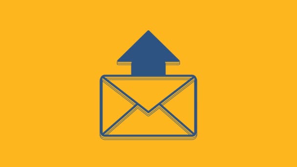 Blue Mail Mail Icon Isolated Orange Background Envelope Symbol Mail — Stockvideo