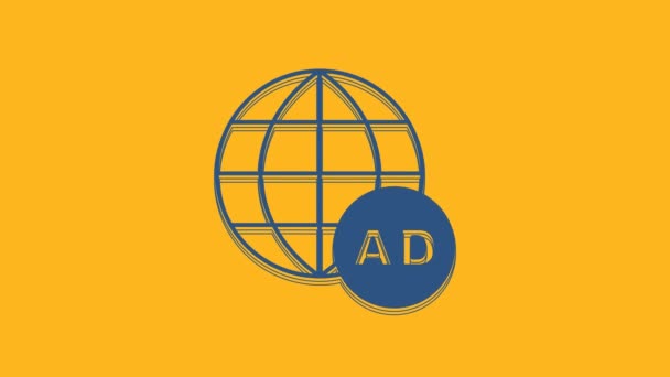 Blue Advertising Icon Isolated Orange Background Concept Marketing Promotion Process — Stok Video