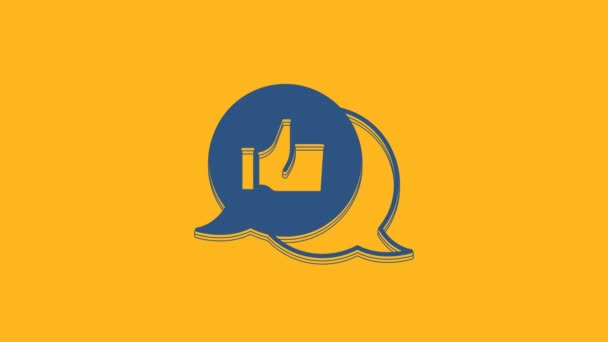 Kék Fogyasztói Vagy Fogyasztói Termék Minősítés Ikon Elszigetelt Narancs Alapon — Stock videók