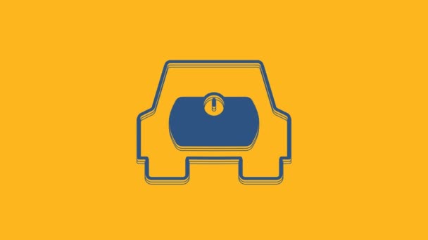 Modrá Nádrž Plyn Pro Ikonu Vozidla Izolovanou Oranžovém Pozadí Nádrže — Stock video