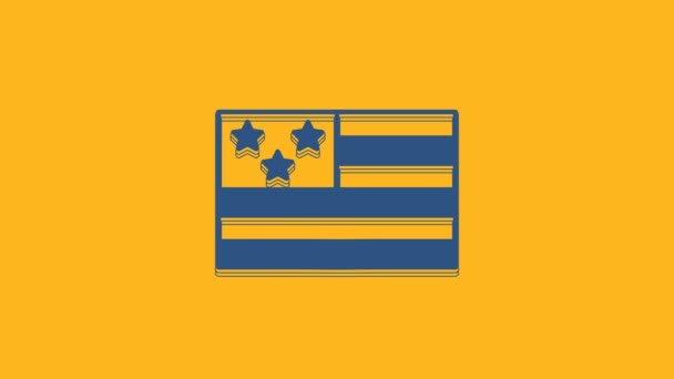 Blue American Flag Icon Isolated Orange Background Flag Usa United — Wideo stockowe