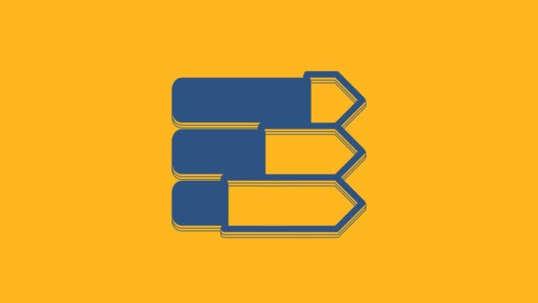 Ikona Infografiki Blue Pie Pomarańczowym Tle Znak Diagramu Animacja Graficzna — Wideo stockowe