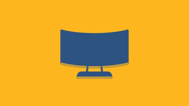 Icono Pantalla Del Monitor Azul Del Ordenador Aislado Sobre Fondo — Vídeos de Stock