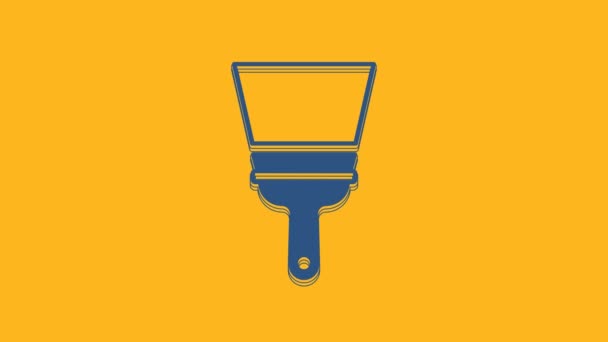 Blue Cleaning Service Rubber Cleaner Windows Icon Isolated Orange Background — Stockvideo