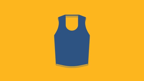 Blue Undershirt Icon Isolated Orange Background Video Motion Graphic Animation — Vídeo de Stock