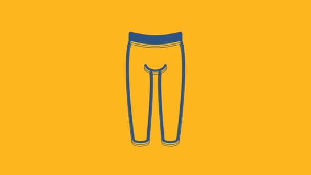 Ikona Blue Leggings Odizolowana Pomarańczowym Tle Animacja Graficzna Ruchu Wideo — Wideo stockowe