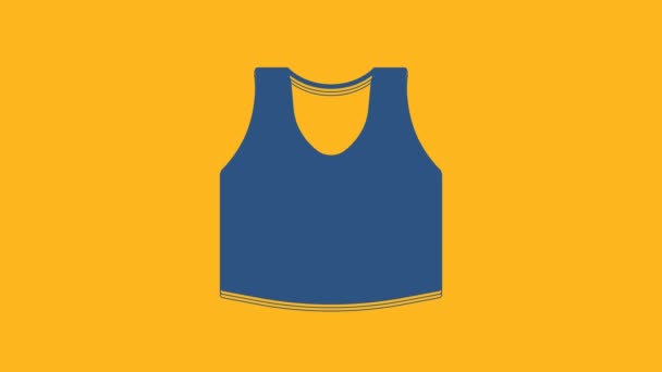 Blue Undershirt Icon Isolated Orange Background Video Motion Graphic Animation — Stock Video