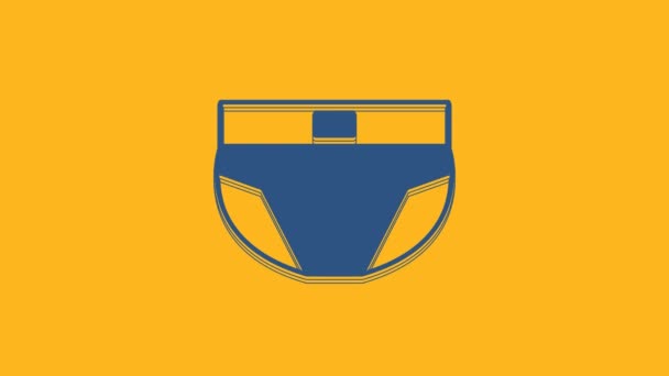Blue Men Underpants Icon Isolated Orange Background Man Underwear Video — Wideo stockowe