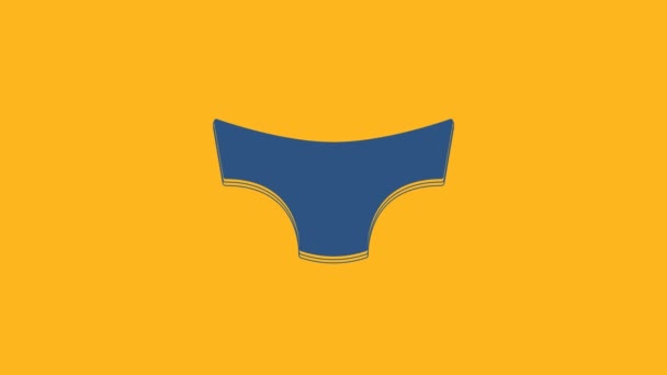 Modré Pánské Kalhotky Ikona Izolované Oranžovém Pozadí Mužské Spodní Prádlo — Stock video
