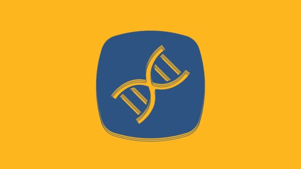Blue Dna Symbol Icon Isolated Orange Background Video Motion Graphic — Stock Video