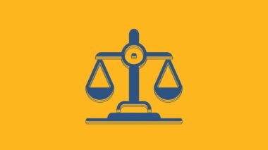 Blue Gender equality icon isolated on orange background. Equal pay and opportunity business concept. 4K Video motion graphic animation.
