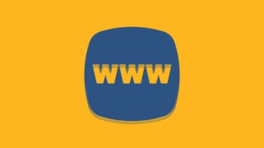 Blue Website template icon isolated on orange background. Internet communication protocol. 4K Video motion graphic animation.