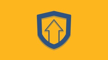 Blue Financial growth increase icon isolated on orange background. Increasing revenue. 4K Video motion graphic animation.