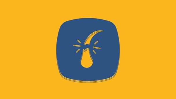 Blue Broken Hair Follicle Icon Isolated Orange Background Hair Care — Wideo stockowe