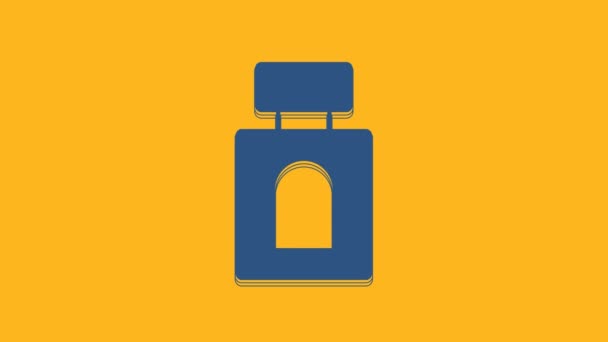 Blue Aftershave Icon Isolated Orange Background Cologne Spray Icon Male — ストック動画