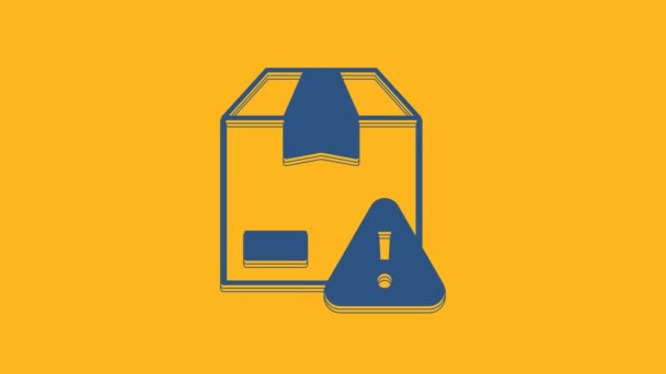 Blue Delivery Security Shield Icon Isolated Orange Background Delivery Insurance — Vídeo de stock