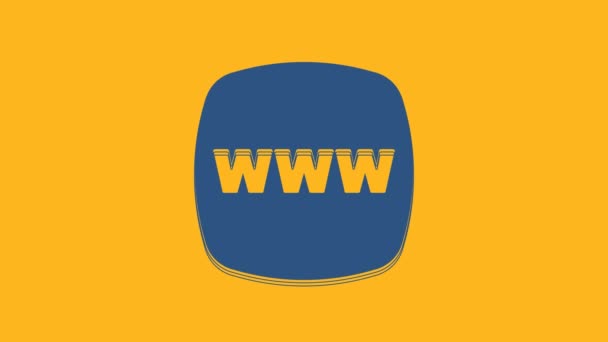 Μπλε Website Πρότυπο Εικονίδιο Απομονώνονται Πορτοκαλί Φόντο Πρωτόκολλο Διαδικτυακής Επικοινωνίας — Αρχείο Βίντεο