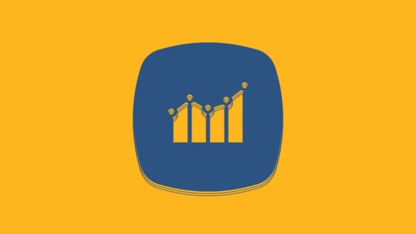 Blue Financial Growth Increase Icon Isolated Orange Background Increasing Revenue — Stok video