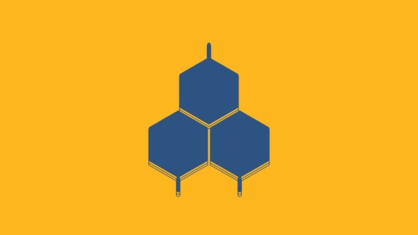 Blå Kemisk Formel Ikon Isolerad Orange Bakgrund Abstrakt Hexagon För — Stockvideo