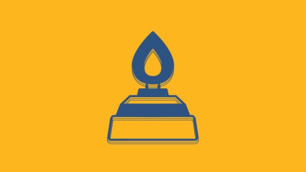 Blue Alcohol Spirit Burner Icon Isolated Orange Background Chemical Equipment — Stock Video