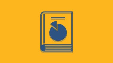 Blue User manual icon isolated on orange background. User guide book. Instruction sign. Read before use. 4K Video motion graphic animation.