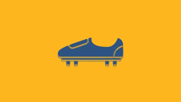 Chaussures Bleues Football Football Avec Icône Pointes Isolées Sur Fond — Video