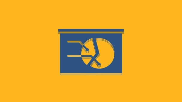 Голубая Доска Графическим Значком Оранжевом Фоне Сообщить Значок Текстового Файла — стоковое видео