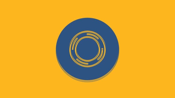 Ícone Azul Escocês Isolado Fundo Laranja Rolo Fita Adesiva Para — Vídeo de Stock
