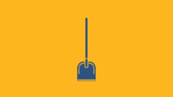 Blue Shovel Icon Isolated Orange Background Gardening Tool Tool Horticulture — 图库视频影像