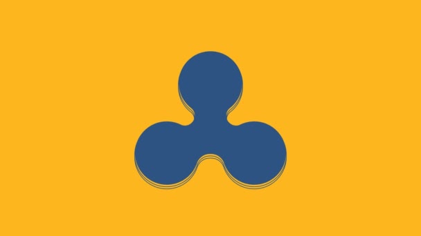 Blaue Kryptowährungsmünze Ripple Xrp Symbol Isoliert Auf Orangefarbenem Hintergrund Altmünster — Stockvideo
