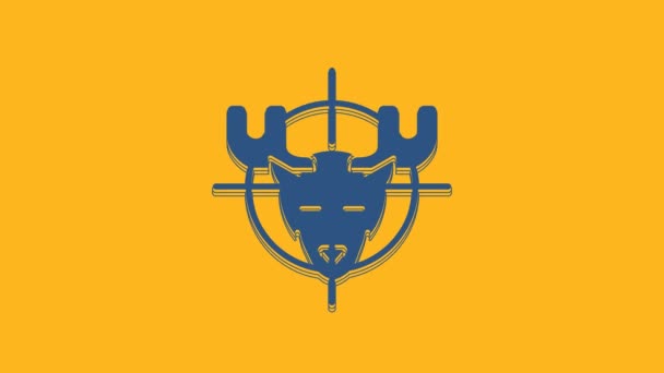 Blue Hunt Losa Ikonou Křížení Izolované Oranžovém Pozadí Logo Loveckého — Stock video