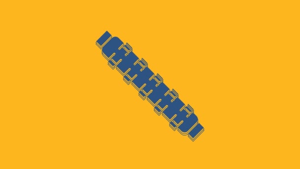 Blue Hunting Cartridge Belt Cartridge Icon Isolated Orange Background Znamení — Stock video