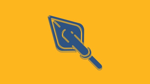 Blue Hipster Arrow Tip Icon Isolated Orange Background 비디오 그래픽 — 비디오