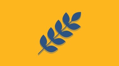 Pirinç, buğday, mısır, yulaf, çavdar ve turuncu arka planda izole edilmiş arpa ikonu. Buğday ekmeği sembolleri. 4K Video hareketli grafik canlandırması.