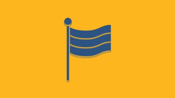 Icona Bandiera Blu Nazionale Tedesca Isolata Sfondo Arancione Animazione Grafica — Video Stock
