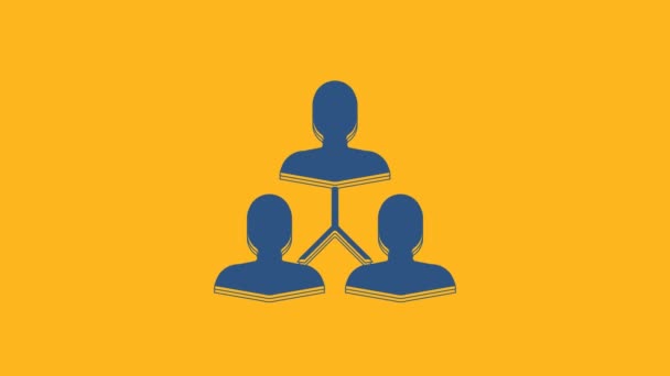 Blue Project Team Base Icon Isolated Orange Background Business Analysis — Wideo stockowe