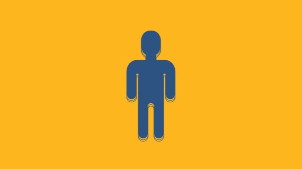 Modrý Uživatel Muže Obleku Ikona Izolované Oranžovém Pozadí Ikona Uživatelského — Stock video