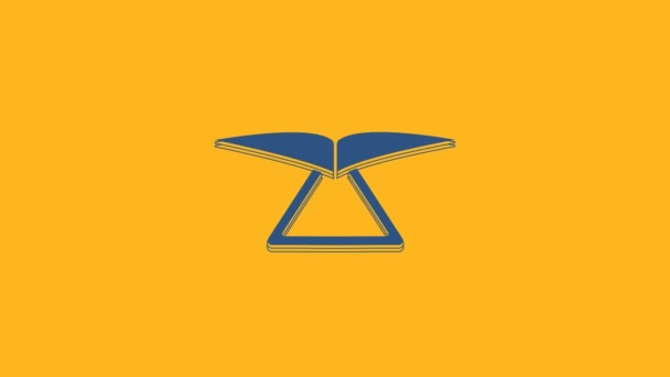 Μπλε Hang Εικονίδιο Ανεμόπτερο Απομονώνονται Πορτοκαλί Φόντο Ακραίο Άθλημα Γραφική — Αρχείο Βίντεο