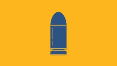 Blue Bullet icon isolated on orange background. 4K Video motion graphic animation.