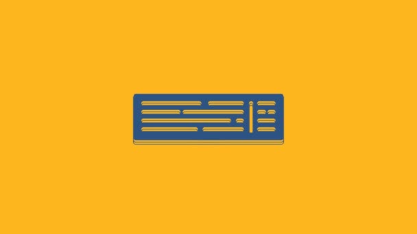 Blu Deck Icona Delle Carte Gioco Isolato Sfondo Arancione Gioco — Video Stock